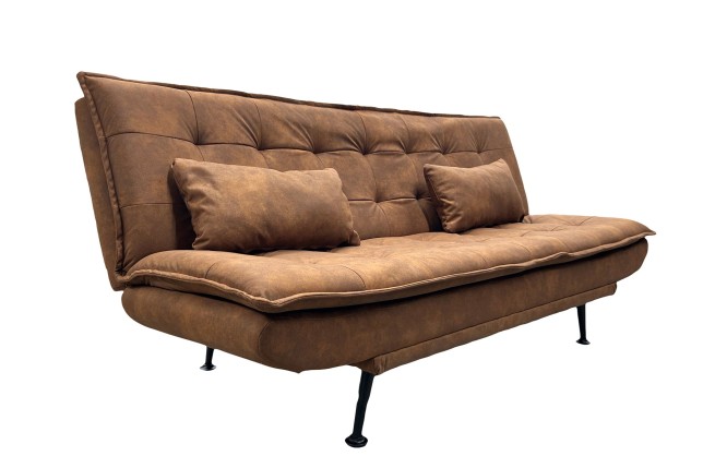 Canapé-lit JAZZ 195cm 3 places microfibre marron