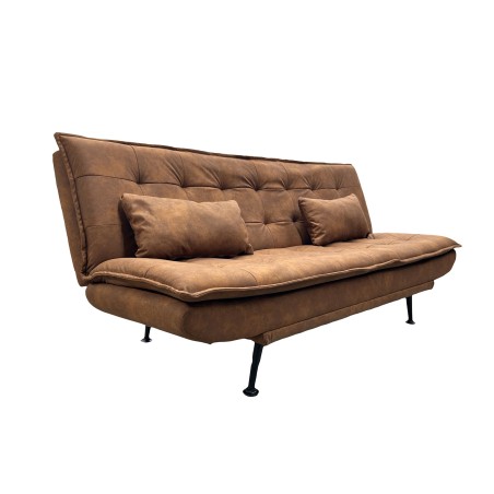 Canapé-lit JAZZ 195cm 3 places microfibre marron