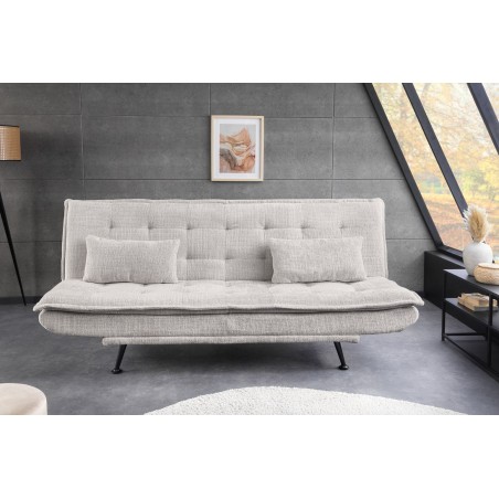Canapé-lit JAZZ 195cm Chenille Champagne Beige - 3 Places