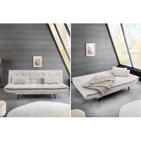 Canapé-lit JAZZ 195cm Chenille Champagne Beige - 3 Places