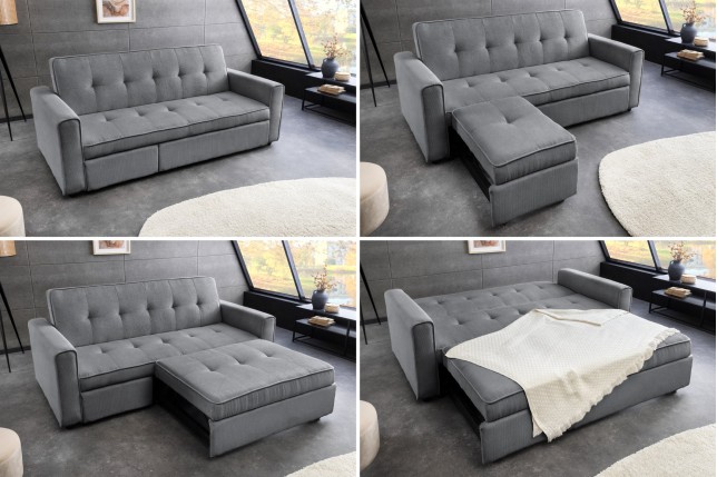 Canapé-lit SMART 180cm 2 places cordon gris