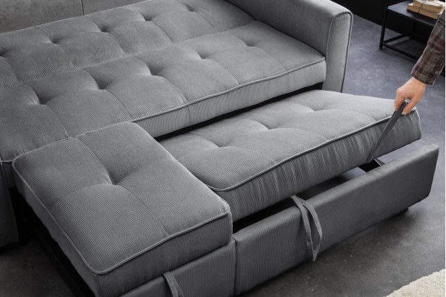 Canapé-lit SMART 180cm 2 places cordon gris