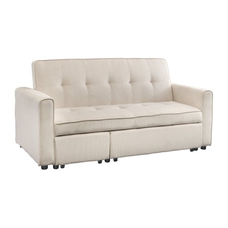 Canapé-lit SMART 180cm 2 places tissu cordé beige