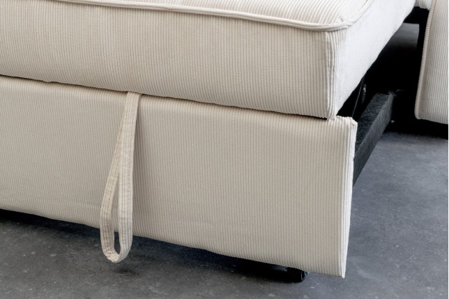 Canapé-lit SMART 180cm 2 places tissu cordé beige