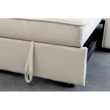 Canapé-lit SMART 180cm 2 places tissu cordé beige