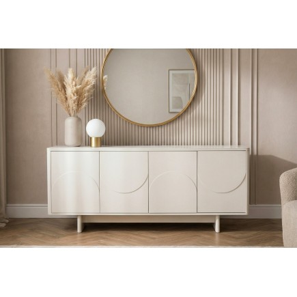 Buffet bas SAVOY 180cm - Plateau céramique marbre blanc