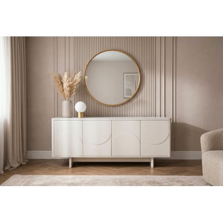 Buffet bas SAVOY 180cm - Plateau céramique marbre blanc 2