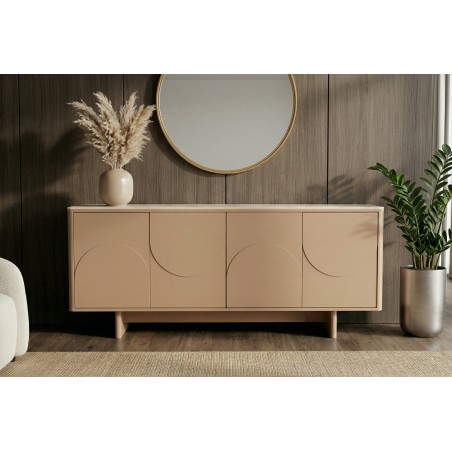 Buffet bas SAVOY 180cm travertin naturel & céramique