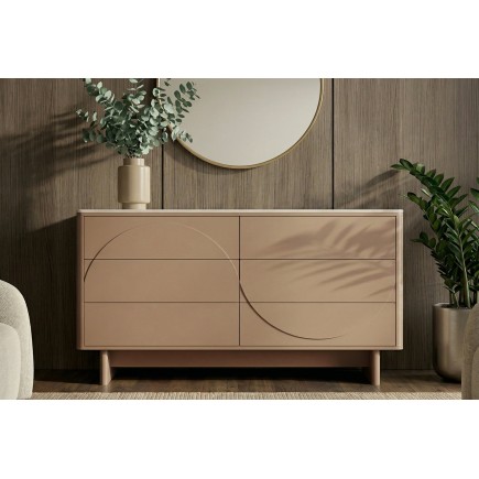 Buffet bas SAVOY 150cm travertin céramique - Design 3D