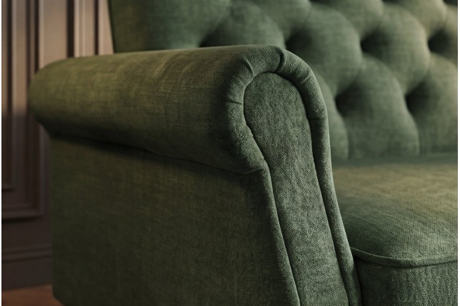 Canapé-lit convertible velours vert mousse 220cm