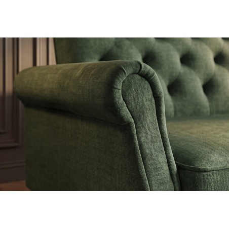 Canapé-lit convertible velours vert mousse 220cm