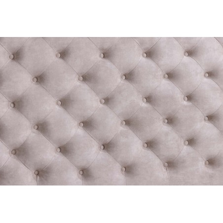 Lit PARIS 180x200 Chesterfield Velours Champagne + Rangement