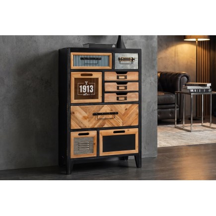 Buffet bas SECRETS 95cm bois de pin vintage brown