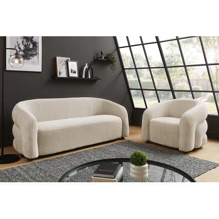 Canapé VOGUE 3 places chenille beige 200cm 2