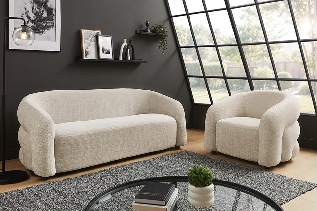 Canapé VOGUE 3 places chenille beige 200cm