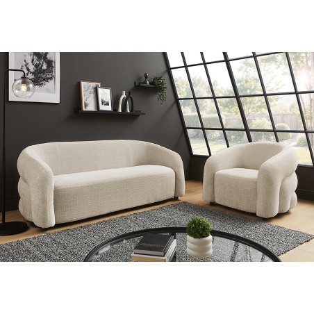 Canapé VOGUE 3 places chenille beige 200cm