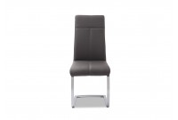 Chaise design en simili cuir gris