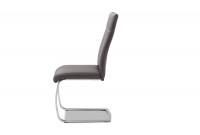 Chaise design en simili cuir gris