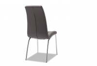 Chaise design en simili cuir coloris gris