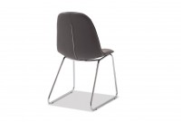 Chaise de salle à manger design en simili cuir gris