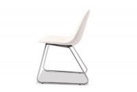 Chaise de salle à manger design design en simili cuir blanc