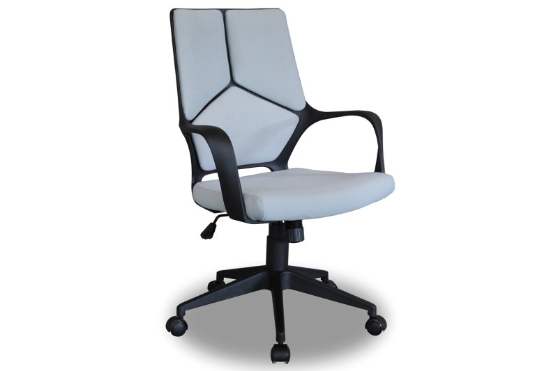 Chaise de bureau style roulant en tissu coloris gris