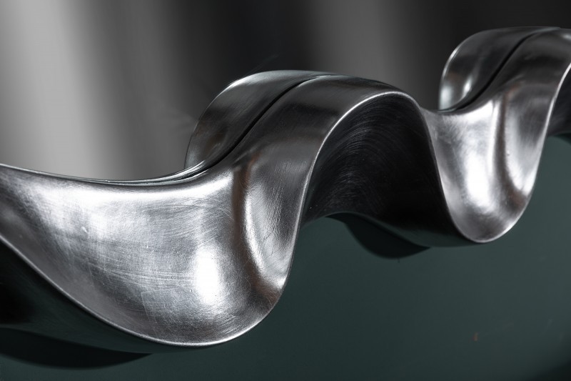 Miroir mural moderne en polyresine teinté argent