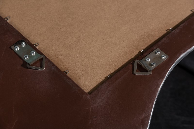 Miroir mural moderne en polyresine teinté argent