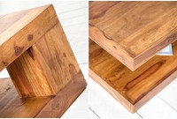 Table basse 90x60 cm design avec rangement en bois massif