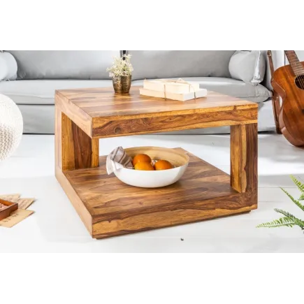 Table basse carré en bois massif 60x60 cm