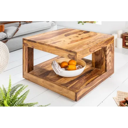 Table basse carré en bois massif 60x60 cm 2