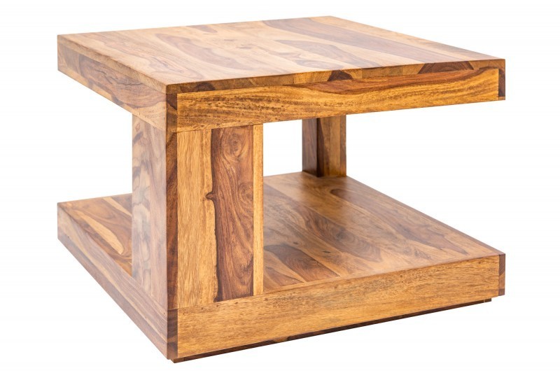 Table basse carré en bois massif 60x60 cm
