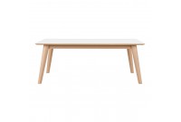 Table basse rectangulaire design scandinave coloris blanc