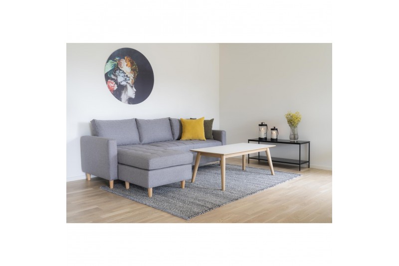 Table basse rectangulaire design scandinave coloris blanc