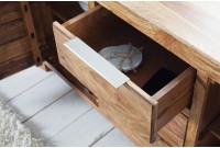 Buffet enfilade bois massif 140 cm à 2 portes et 3 tiroirs