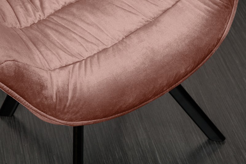 Chaise design scandinave de salle à manger coloris rose sombre en microfibre avec piétement en métal Chaise design scandinave de salle à manger coloris rose sombre en microfibre avec piétement en métal