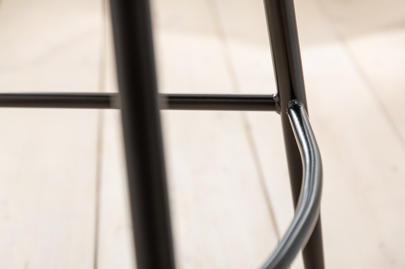 Tabouret de bar design scandinave coloris champagne en microfibre