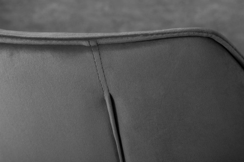 Chaise design scandinave de salle à manger coloris gris en microfibre avec piétement en métal Chaise design scandinave de salle à manger coloris gris en microfibre avec piétement en métal