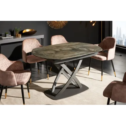 Table à Manger INES 130-190cm Céramique, taupe, extensible 2