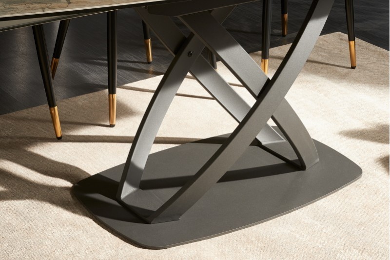 Table à Manger INES 130-190cm Céramique, taupe, extensible