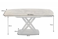 Table à Manger INES 130-190cm Céramique, taupe, extensible