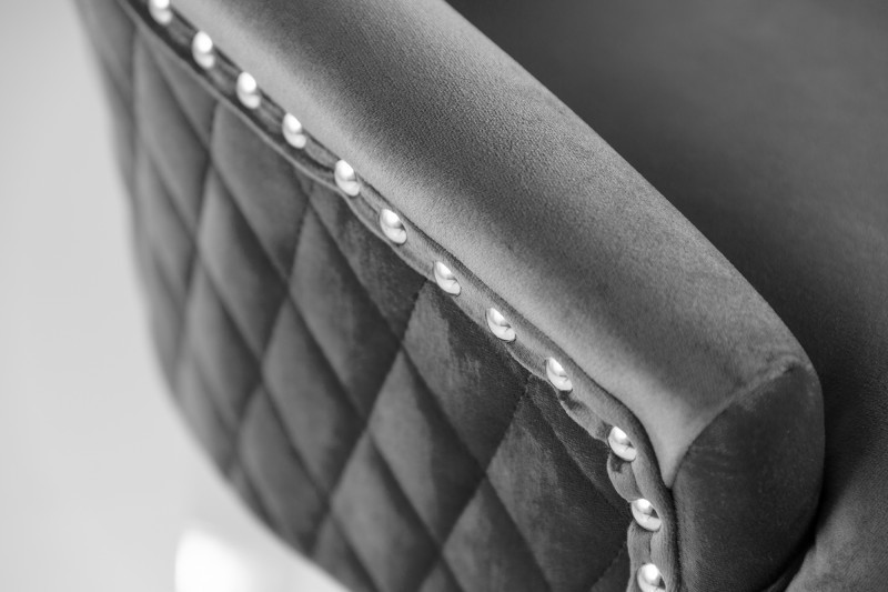 Chaise salle à manger LISA, élégante, en velours, gris, design baroque Chaise salle à manger LISA, élégante, en velours, gris, design baroque