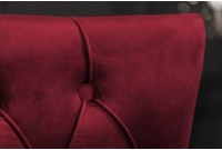 Chaise salle à manger LISA, élégante, en velours, rouge, design baroque