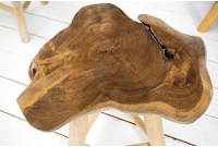 Table d'appoint en bois massif style rustique