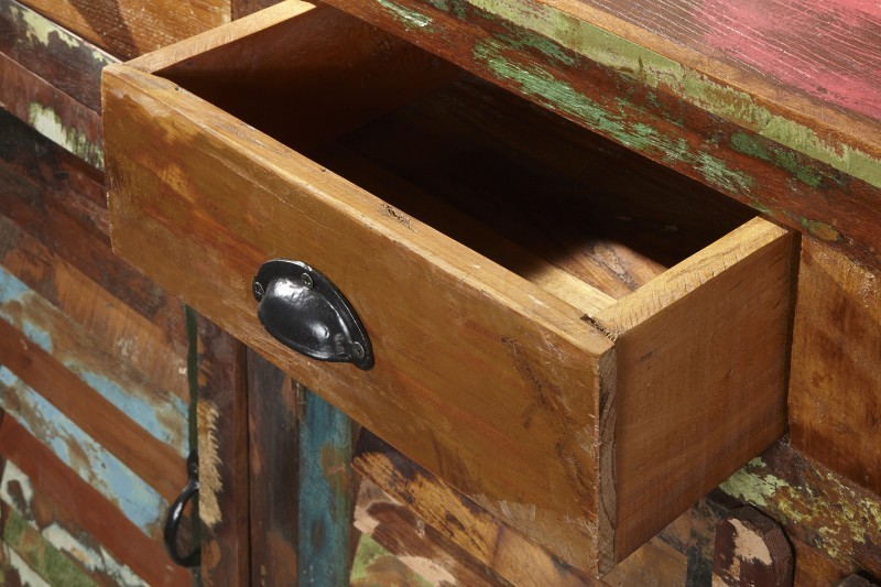 Bahut design industriel en bois massif recyclé