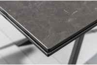 Table à manger 180-220-260cm céramique  aspect de pierre graphite