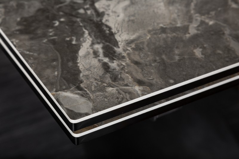 Table à manger extensible 180-220-260cm céramique  aspect marbre foncé Table à manger extensible 180-220-260cm céramique  aspect marbre foncé