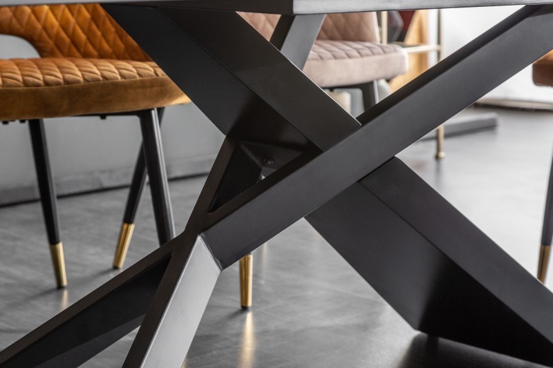 Table à manger extensible 180-220-260cm céramique  aspect marbre foncé Table à manger extensible 180-220-260cm céramique  aspect marbre foncé