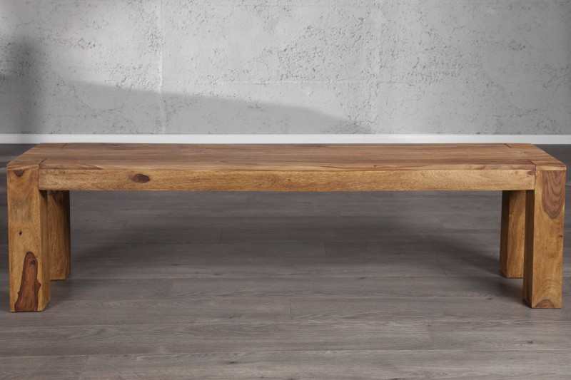 Banquette 140 cm design en bois massif sheesham