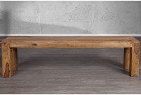 Banquette 140 cm design en bois massif sheesham